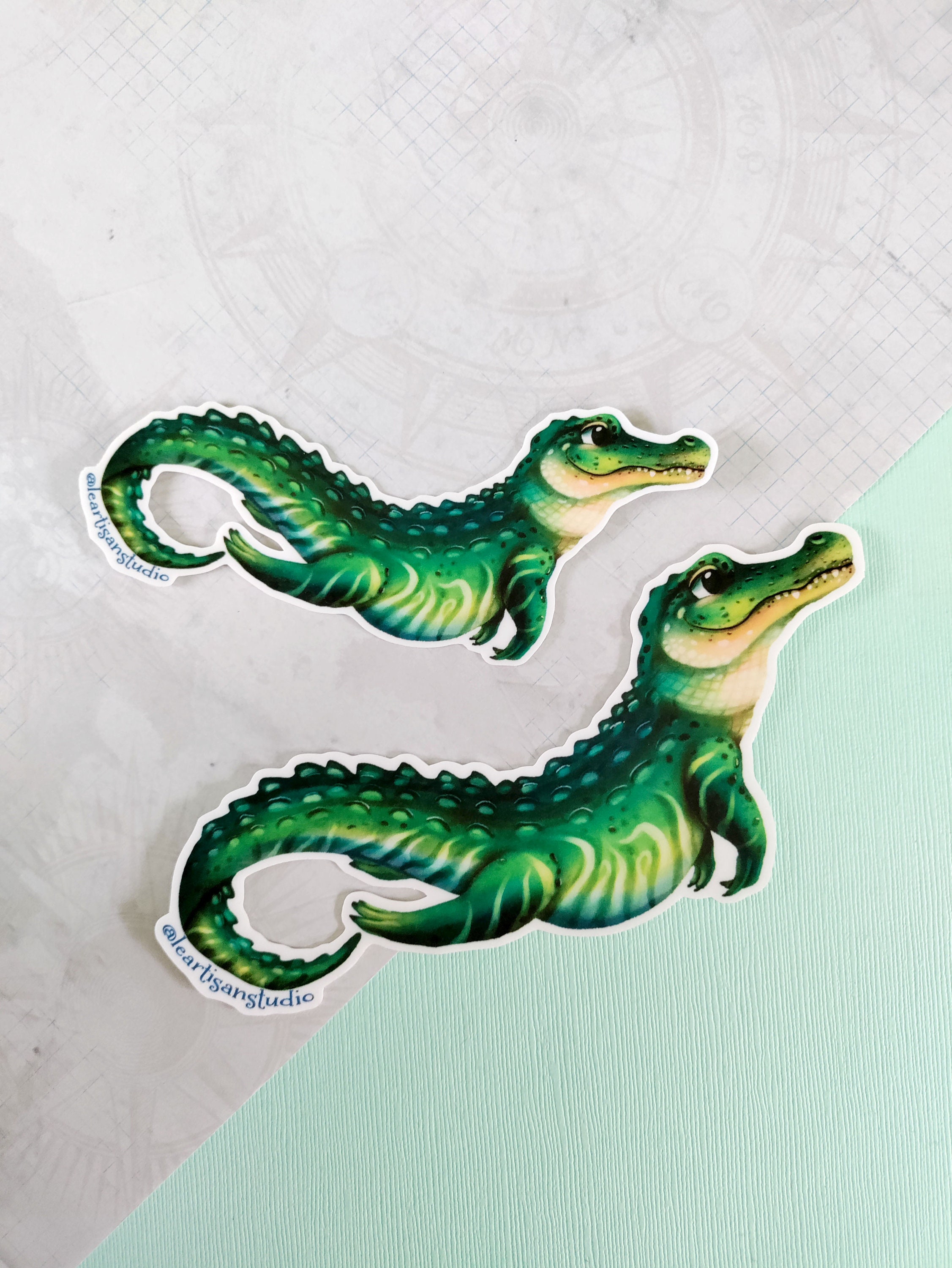 Cute Alligator Sticker Weatherproof Decal Wildlife Nature Etsy