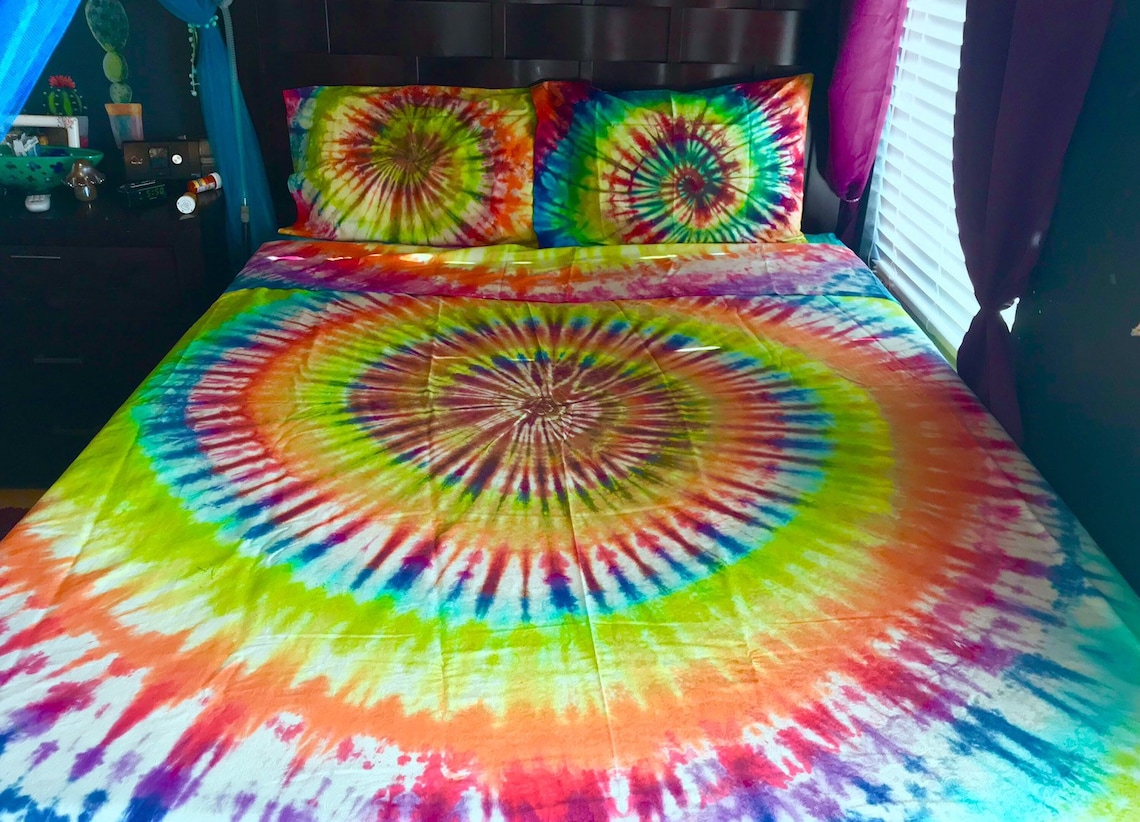 Tie Dye Sheets Tie Dyed Sheets Tie Dye Sheet Sets Tie Dyed Etsy