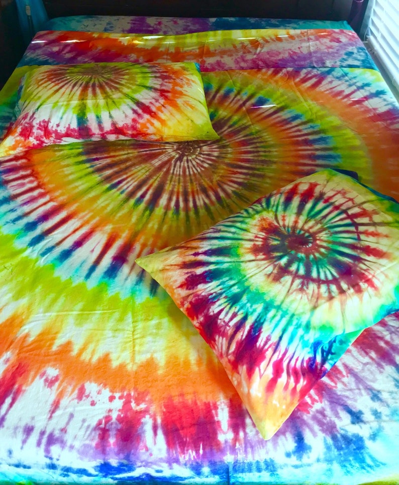 Tie Dye Sheets Tie Dyed Sheets Tie Dye Sheet Sets Tie Dyed | Etsy