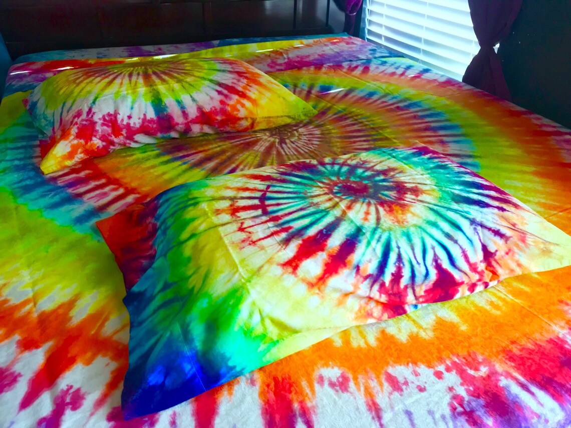 Tie Dye Sheets Tie Dyed Sheets Tie Dye Sheet Sets Tie Dyed Etsy