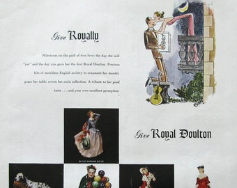 1953 Royal Doulton Figurine Advertisement - 1950s Collectible Advertising