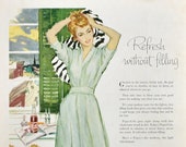 1956 Pepsi Cola Print Ad - Retro 1950s Bathroom Decor - Union Pacific Railroad Ad - Travel Poster