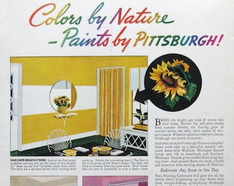 1938 Pittsburgh Paints Ad - 1930s Home Decor Inspiration - Colors Inspired by Nature