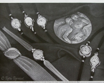 1962 Longines Vintage Watch Ad, 1960s Jewelry Ads, Watch Collector Gift, Black and White Magazine Ads