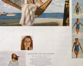 1968 Tampax Tampons Ad - Woman Relaxing In a Beach Hammock - Nautical Decor