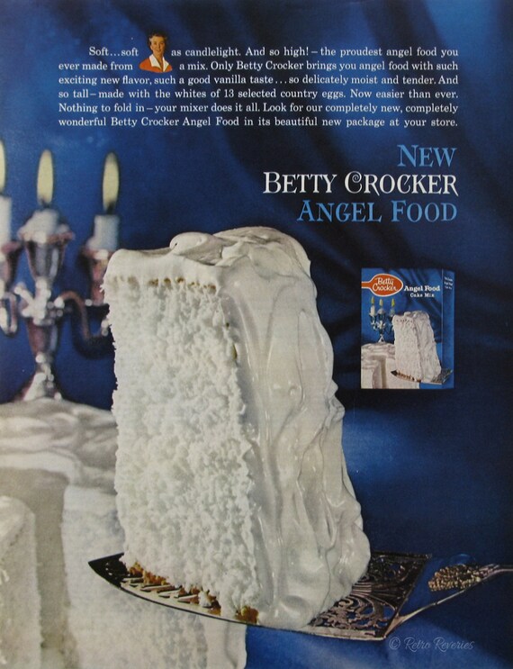 1961 Betty Crocker Angel Food Cake Ad Retro 1960s Pantry Etsy