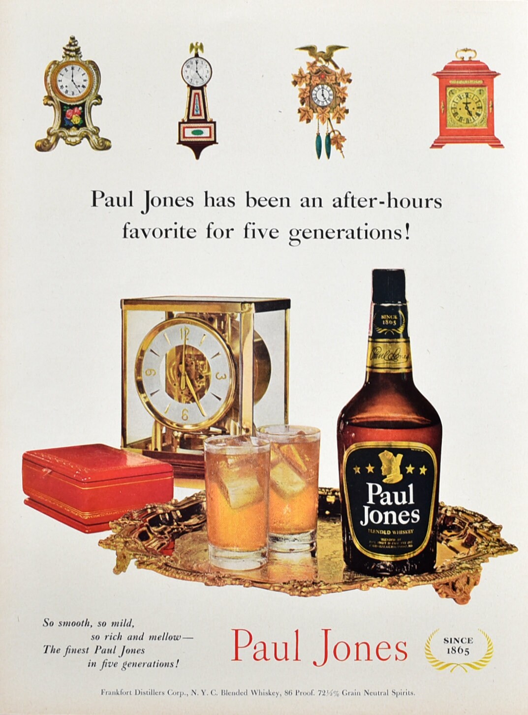 1955 Paul Jones Blended Whiskey Ad 1950s Den Decor Gift Etsy