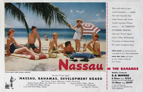 1953 South Beach Miami Florida Color Photograph