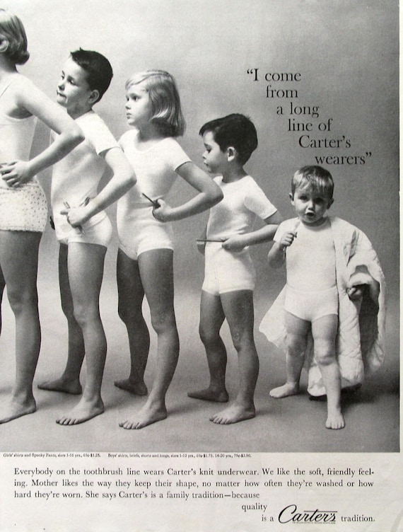1961 Carter's Underwear Ad 1960s Boys & Girls Spanky | Etsy