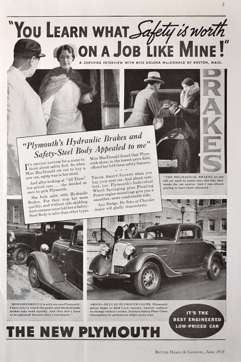 1934 deluxe plymouth coupe ad 1930s nurse in uniform retro etsySimilar Plymouth Automatic New Power Automatic New Plymouth #20