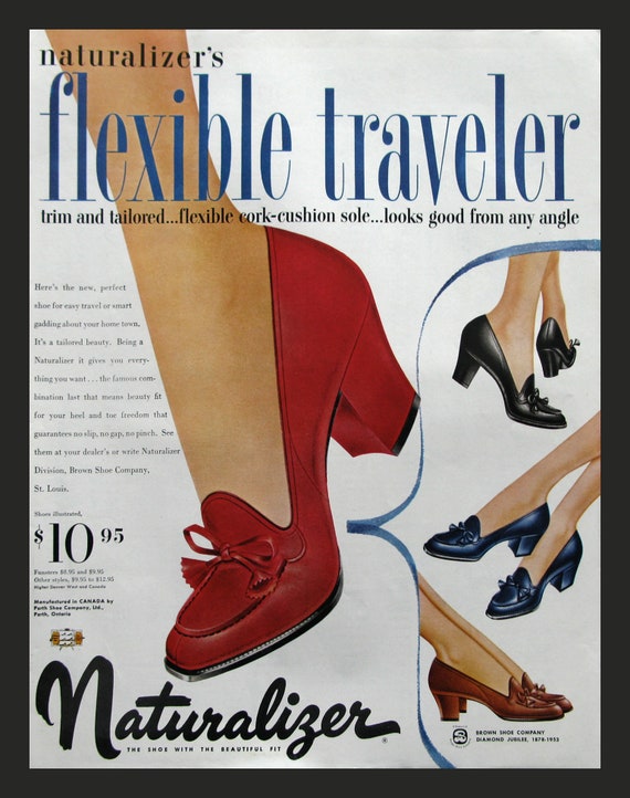 1953 Naturalizer Shoes Ad Retro 50s 