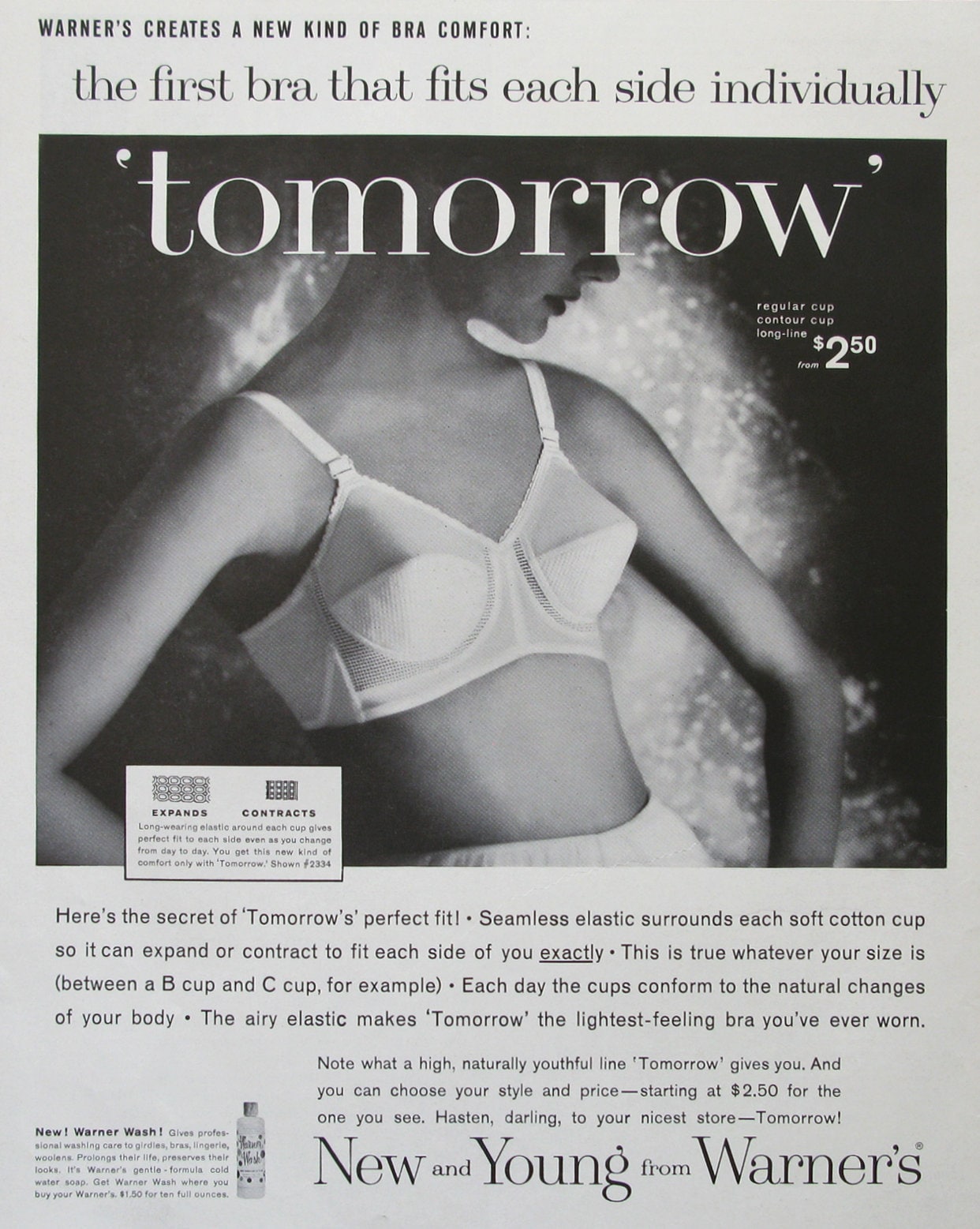 Buy 1960 Warner's Bra Ad, Retro Women's Lingerie Ad, Warner's