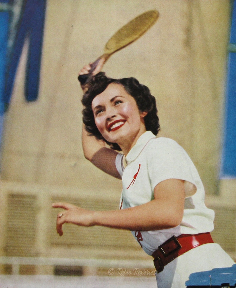 1951 Matson Lines Lurline, Vintage Travel Poster, 1950s Cruise Ads, Retro Game Room Decor, Tennis Player Gift image 3