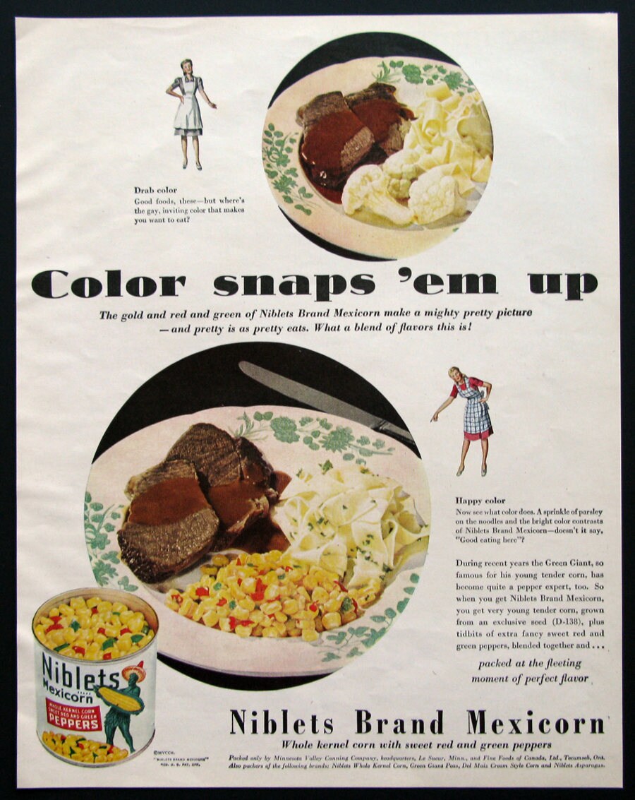 1945 Ad for Niblets Brand Mexicorn 