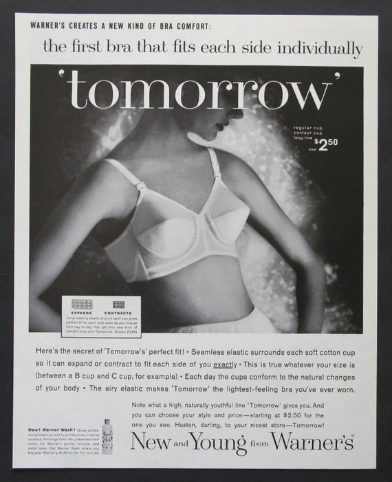 Vintage advertising print Fashion Warner's Knows bra panty woman