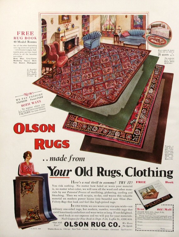 wohnzimmer design ideen olson, 1930 olson teppiche ad 30er jahre wohnzimmer dekor | etsy, Ideen entwickeln
