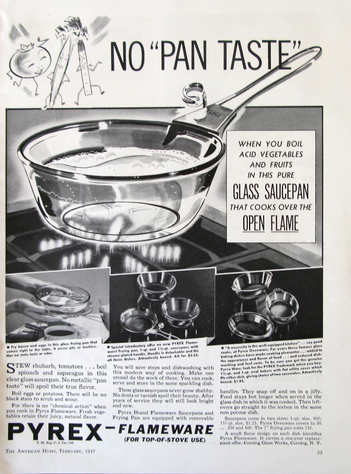 1937 Pyrex Flamewear Ad 1930s Kitchen Decor Vintage Cooking Ad Gift for a Cook 30s Nostalgia Etsy