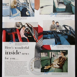 1954 Chrysler Cars Ad, 1950s Convertibles, Vintage Auto Ads, Dodge Royal Coupe, Retro Garage Decor, Automoble Wall Art image 2