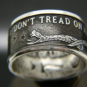 Don't Tread On Me Silver Coin Ring