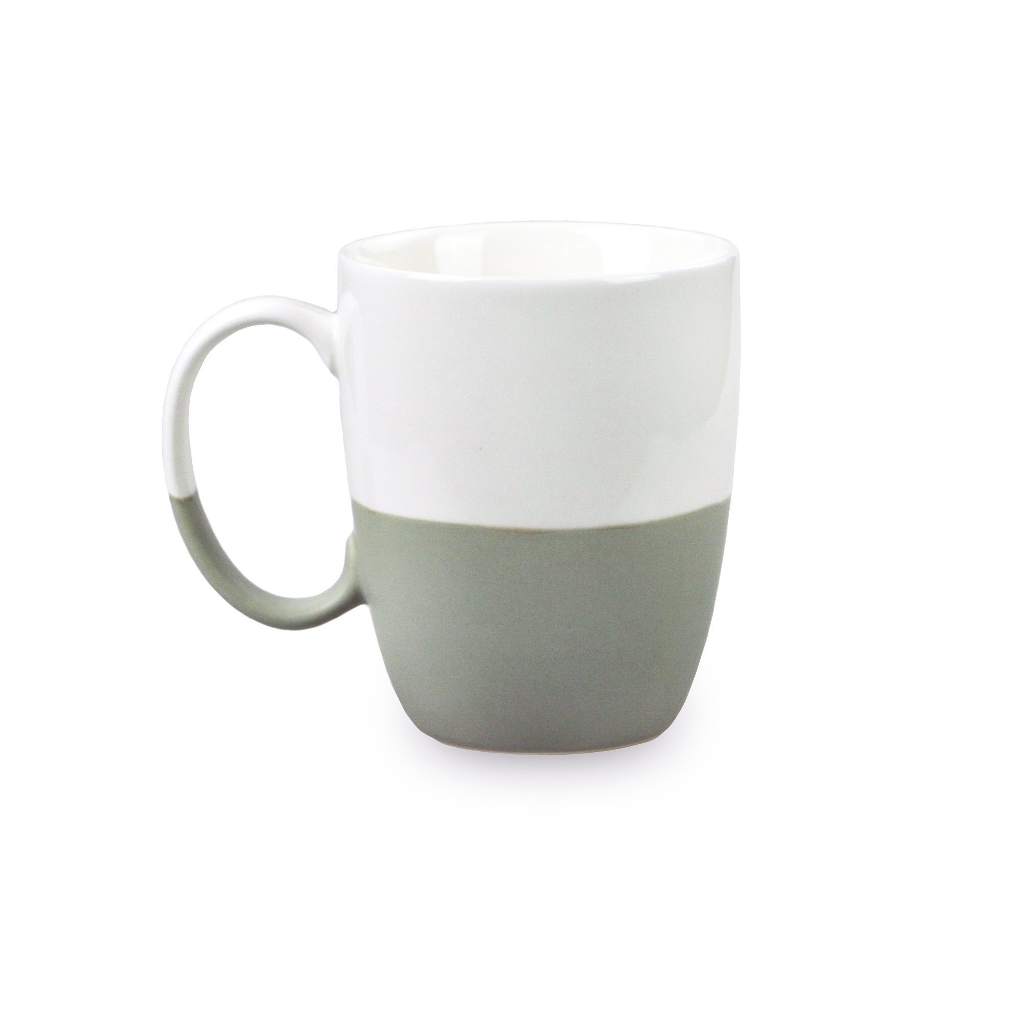 Porcelain Colorblock Mug Gray - Etsy