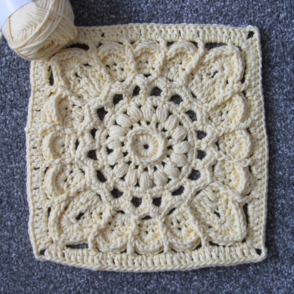 Urchin Shell crocheted square pattern