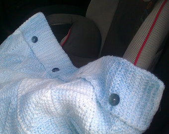 Tunisian Crochet Pattern - Tunisian Diamond Baby Car Seat or Buggy Blanket