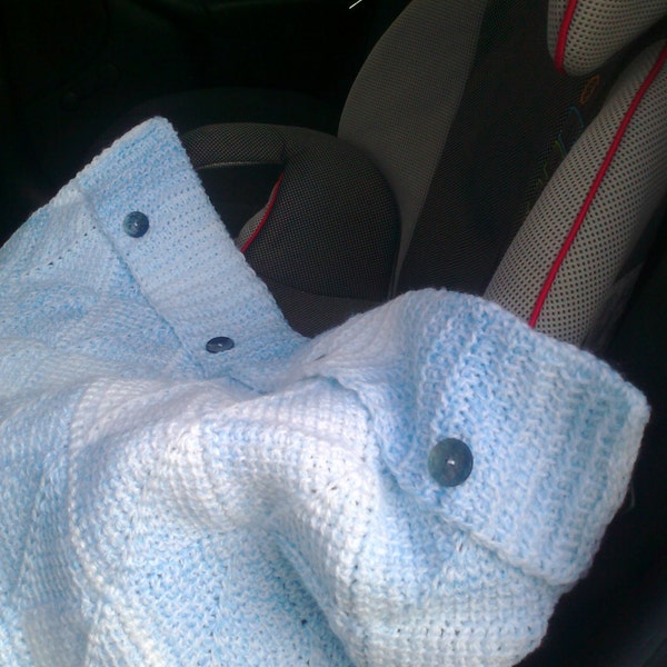 Tunisian Crochet Pattern - Tunisian Diamond Baby Car Seat or Buggy Blanket