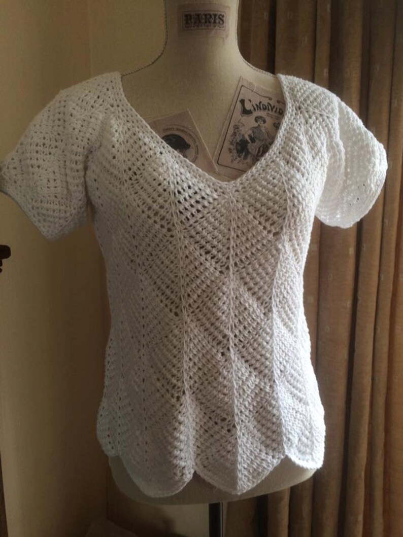 Tunisian Crochet Pattern Tunisian Diamond Ladies' Summer Etsy