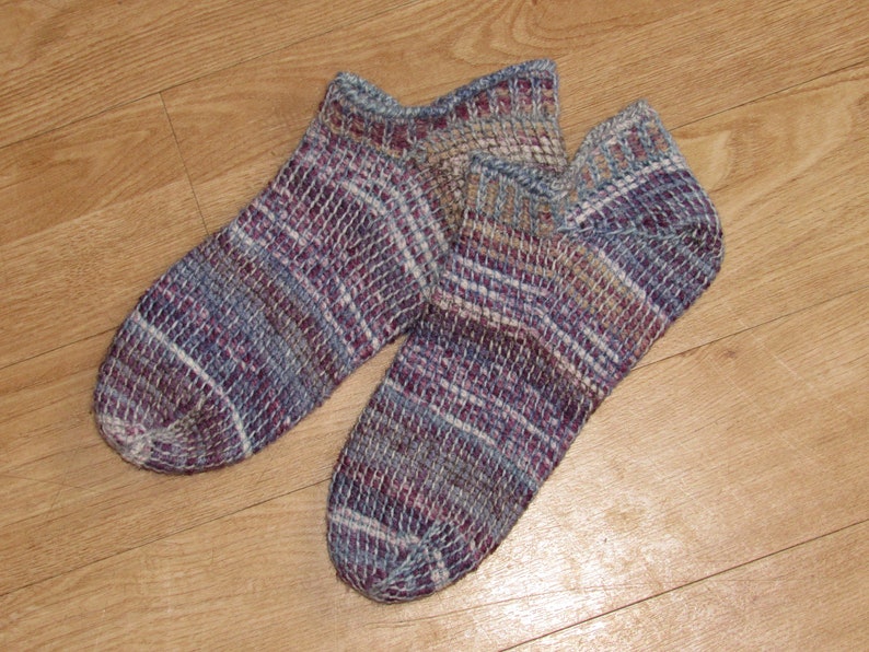 Anita Short Socks Tunisian crochet in the round pattern image 1