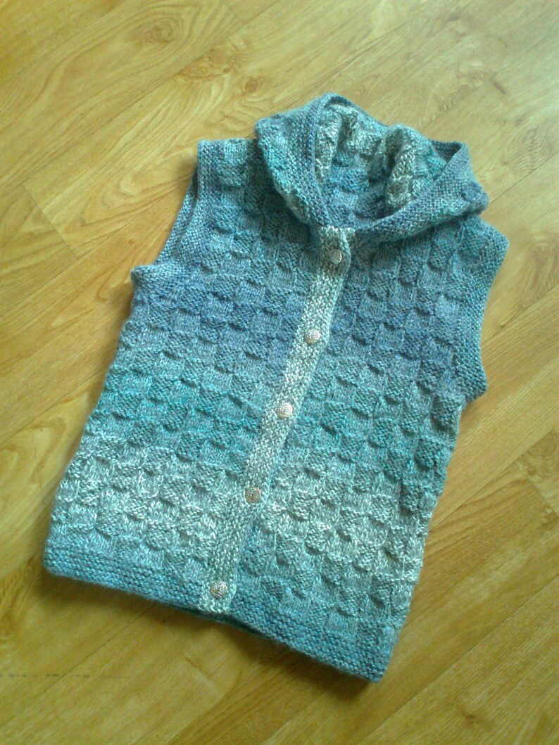 Knitting Pattern Child's Hooded Waistcoat Etsy