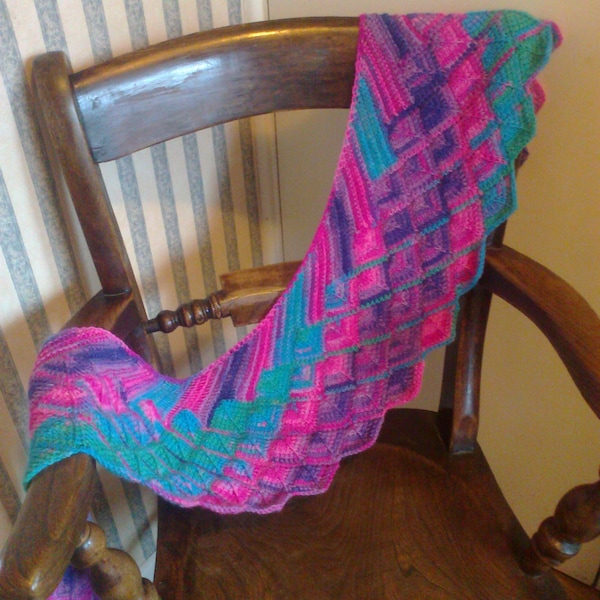 Tunisian Crochet Pattern - Shawlette or Scarf.