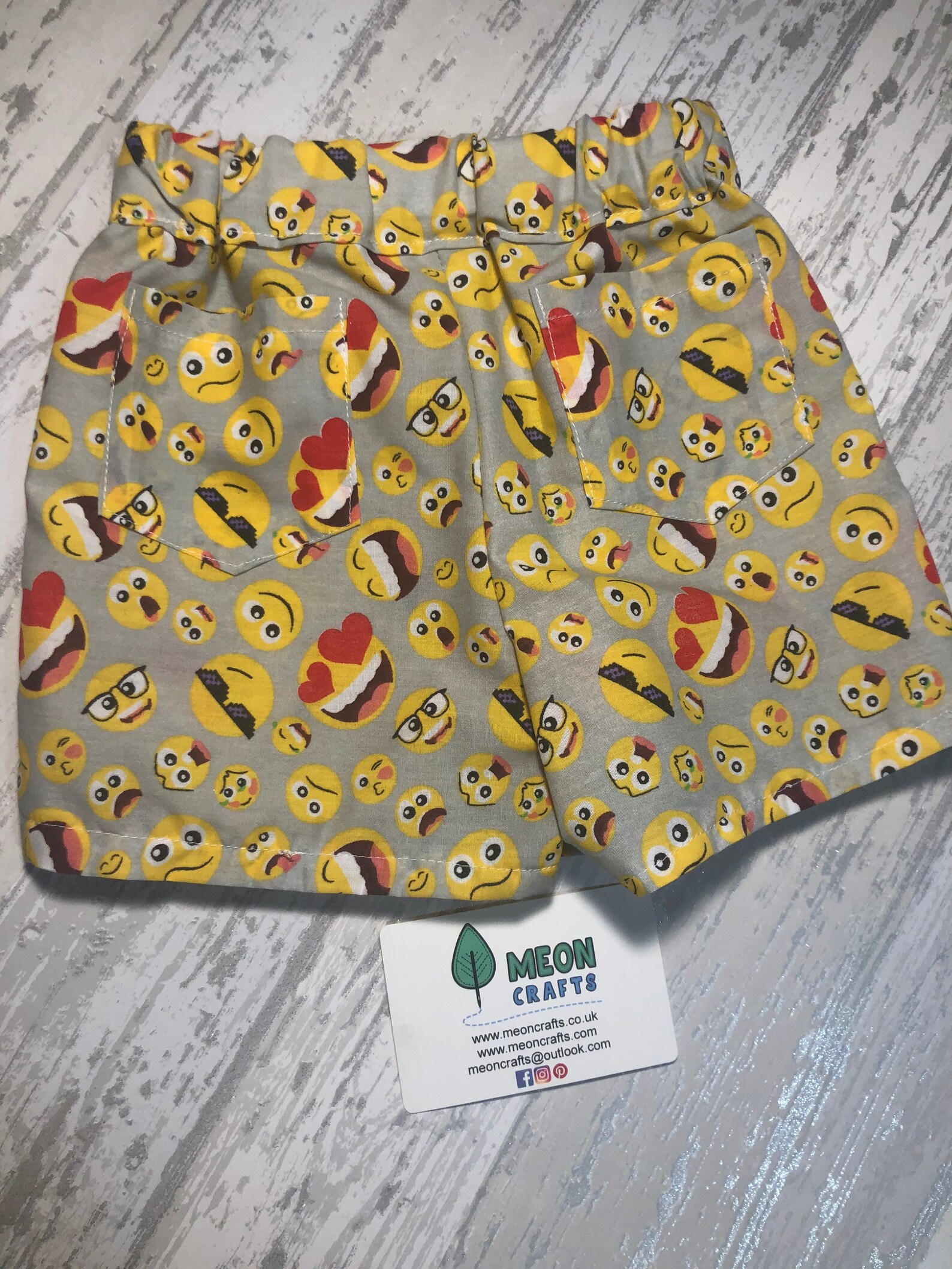 Emoji Shorts Handmade Boys Shorts Age 69months Age Etsy