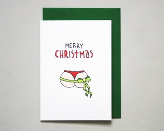 Funny Christmas card for boyfriend sexy Merry Christmas Card for him Funny Naughty Christmas card for husband cute Christmas gift card