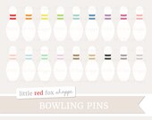 Bowling Pin Clipart, Sports Clip Art Sport Lane Ball League Fitness Exercise Game Work Out Cute Digital Graphic Design Small Commercial Use
