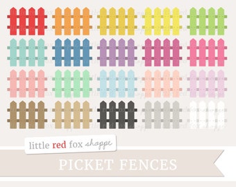 Picket Fence Clipart, Fence Clip Art Garden Backyard Gate Wood Wooden Fence Yard Work Cute Digital Graphic Design Small Commercial Use