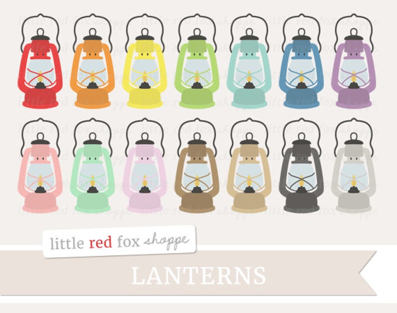 Lantern Clipart, Camping Clip Art, Candle Clipart, Light Clipart, Camp Clipart, Icon Cute Digital Graphic Design Small Commercial Use image 1