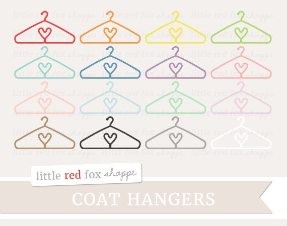 Heart Coat Hanger Clipart Laundry Clip Art Clothes Clothing Etsy