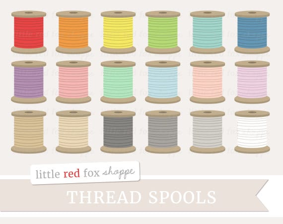 Thread Spool Clipart, Sewing Thread Clip Art String Twine Crafting Wooden  Spool Sew Tag Cute Digital Graphic Design Small Commercial Use