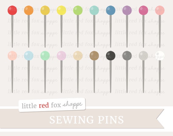 Sewing Pin Clipart, Sewing Clip Art Needle Seamstress String Twine Crafting  Sew Fashion Cute Digital Graphic Design Small Commercial Use 