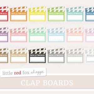 Clap Board Clipart, Clapboard Clip Art, Film Clipart, Theater Clipart, Movie Night Clipart, Cute Digital Graphic Design Small Commercial Use