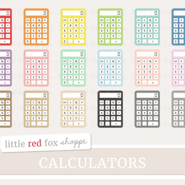 Calculator Clipart, Math Clip Art Office Supplies Teacher Class School Supply Classroom Cute Digital Graphic Design Small Commercial Use