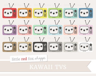 Retro TV Clipart, Vintage TV Clip Art, Television Clipart, Household Object Clipart, Cute Digital Graphic Design Small Commercial Use
