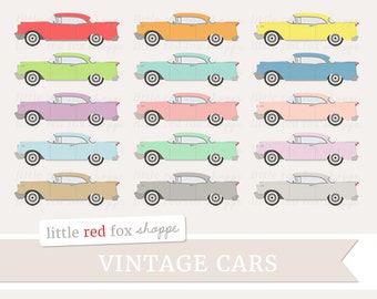 Vintage Car Clipart, Retro Car Clip Art, Transportation Clipart, Car Clipart, Icon Cute Digital Graphic Design Small Commercial Use