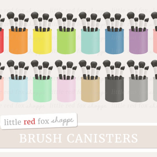 Makeup Brush Clipart, Canister Clip Art, Make Up Brushes Clipart, Beauty Clipart, Holder Cute Digital Graphic Design Small Commercial Use