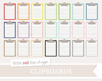 Clipboard Clipart, Clip Board Clip Art Office Supplies Notebook Paper Teacher Classroom Cute Digital Graphic Design Small Commercial Use