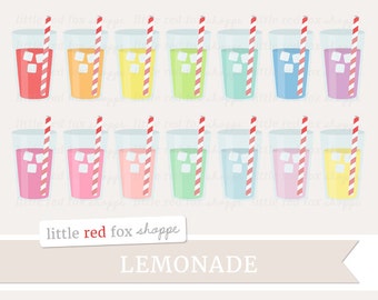 Lemonade Clipart, Drink Clip Art Iced Drink Glass Straw Water Cocktail Beverage Smoothie Cute Digital Graphic Design Small Commercial Use
