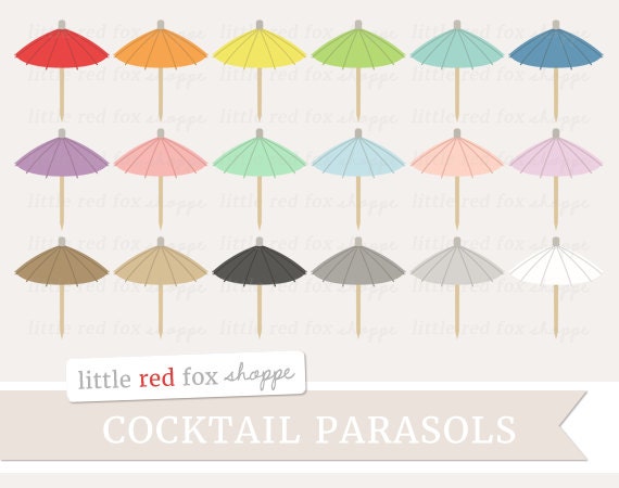 Cocktail Umbrella Clipart, Cocktail Parasol Clip Art Summer Beach ...
