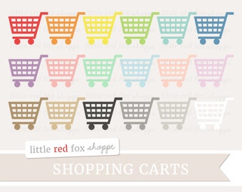 Shopping Cart Clipart, Shopping Clip Art Grocery Shop Basket List Planner Icon Groceries Cute Digital Graphic Design Small Commercial Use