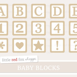 Wooden Blocks Alphabet and Numbers Digital Clipart, Baby Blocks Alphabet,  Children Alphabet Clip Art, Baby Blocks Graphic, Paper Crafts