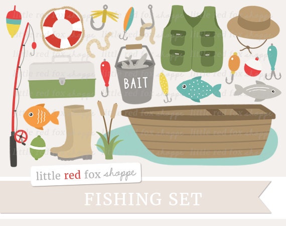 Fishing Clipart, Fathers Day Clip Art, Fishing Pole Clipart, Boat